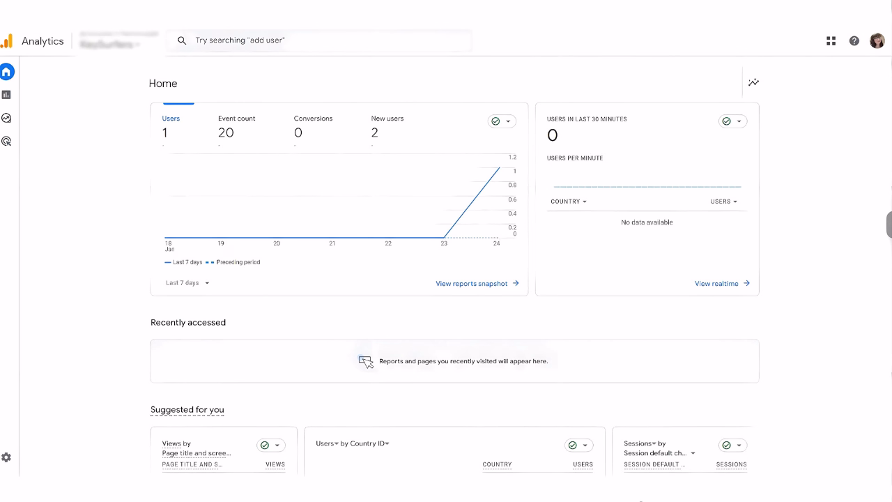 head over to your Google Analytics dashboard
